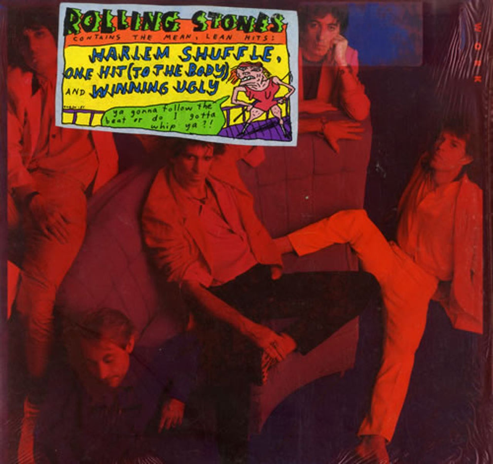 The Rolling Stones Dirty Work - Red Shrink + Inner US vinyl LP album (LP record) OC40250