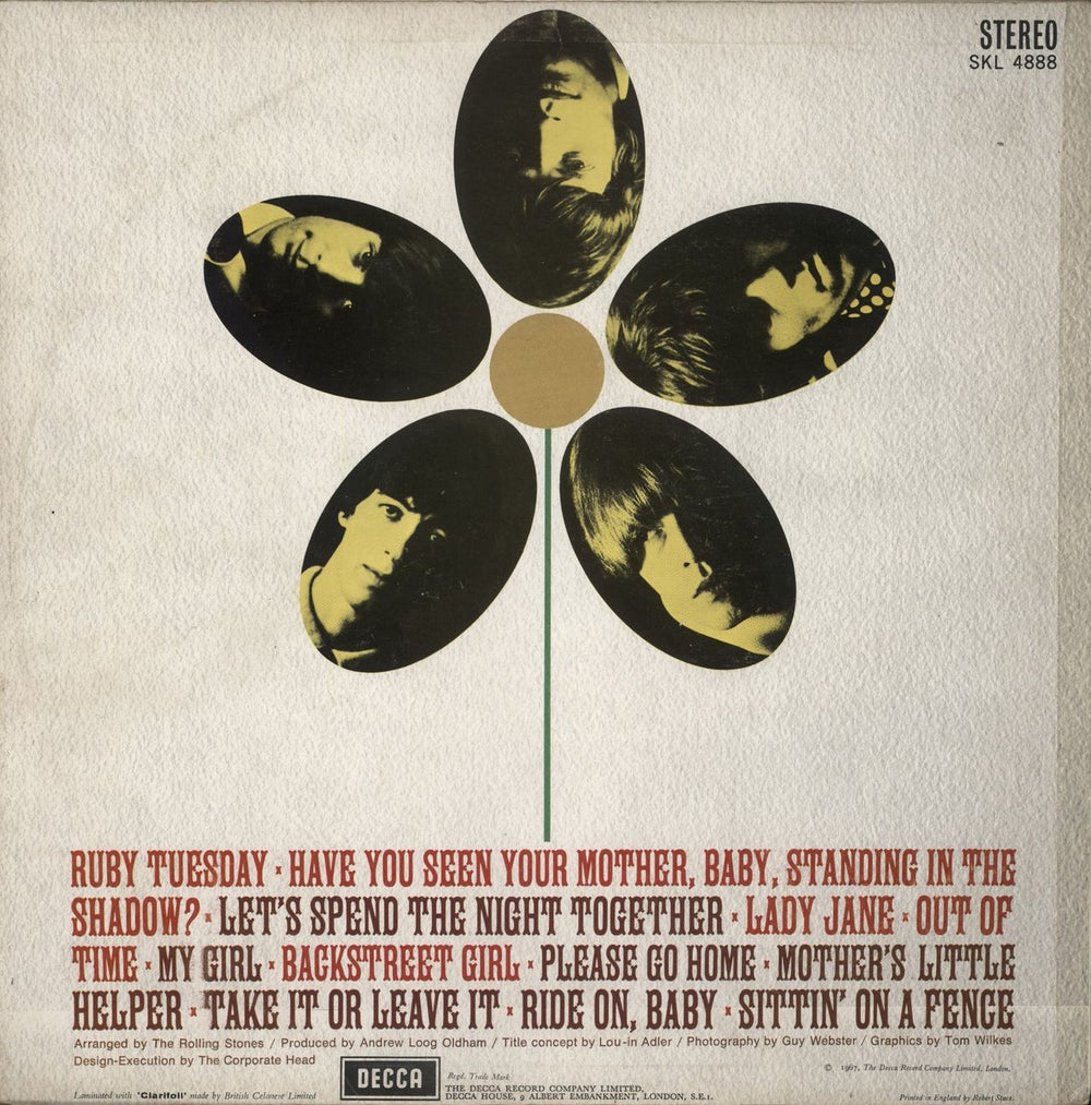 The Rolling Stones Flowers - Export - 1st - Unboxed UK vinyl LP album (LP record)