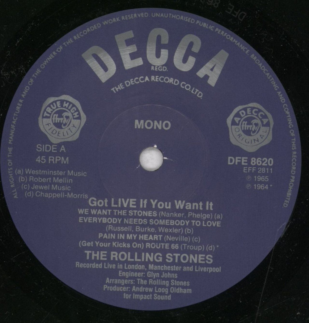 The Rolling Stones Got Live If You Want It EP - 1982 UK 7" vinyl single (7 inch record / 45) ROL07GO834406