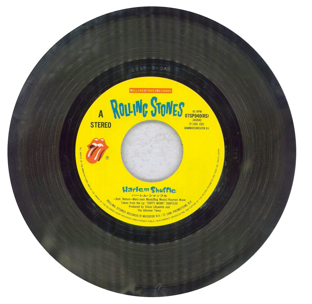 The Rolling Stones Harlem Shuffle - Metal Mother Master Japanese 7" vinyl single (7 inch record / 45) 07SP940(RS)