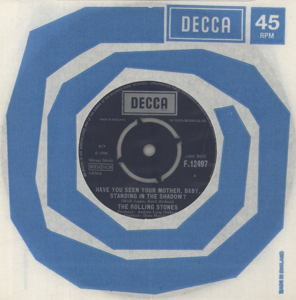 The Rolling Stones Have You Seen Your Mother - 1st [a] UK 7" vinyl single (7 inch record / 45) F.12497