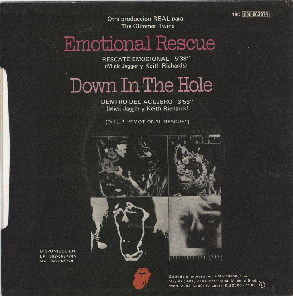 The Rolling Stones Rescate Emocional Spanish 7" vinyl single (7 inch record / 45) ROL07RE172492