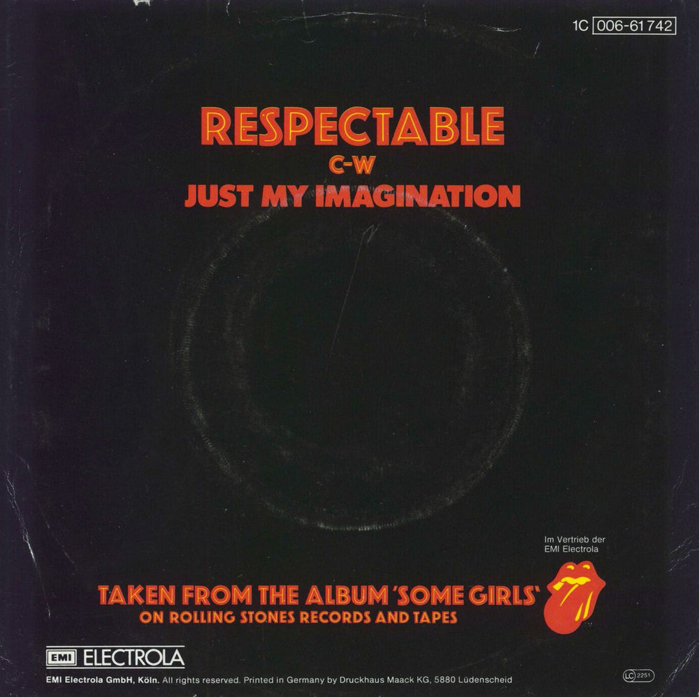 The Rolling Stones Respectable German 7" vinyl single (7 inch record / 45)