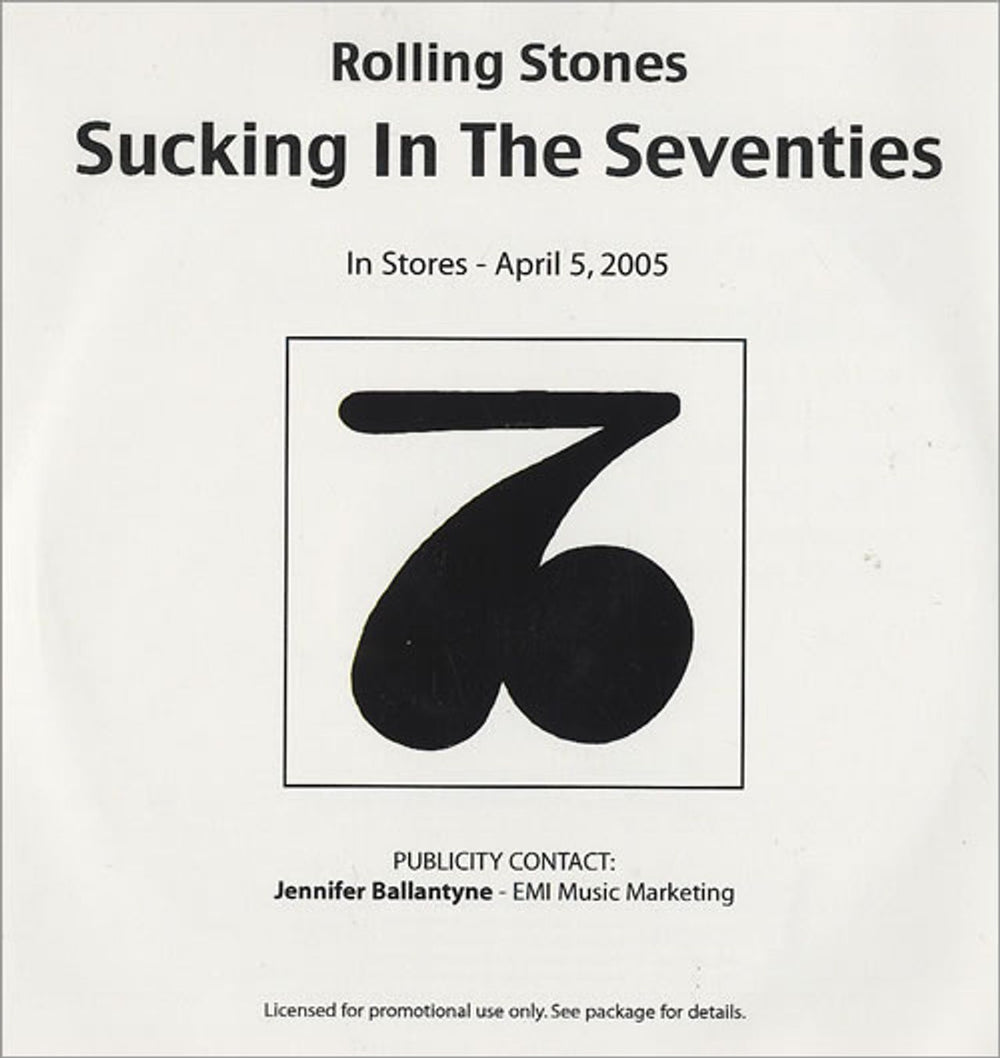 The Rolling Stones Sucking In The Seventies US Promo CD-R acetate CD-R ACETATE