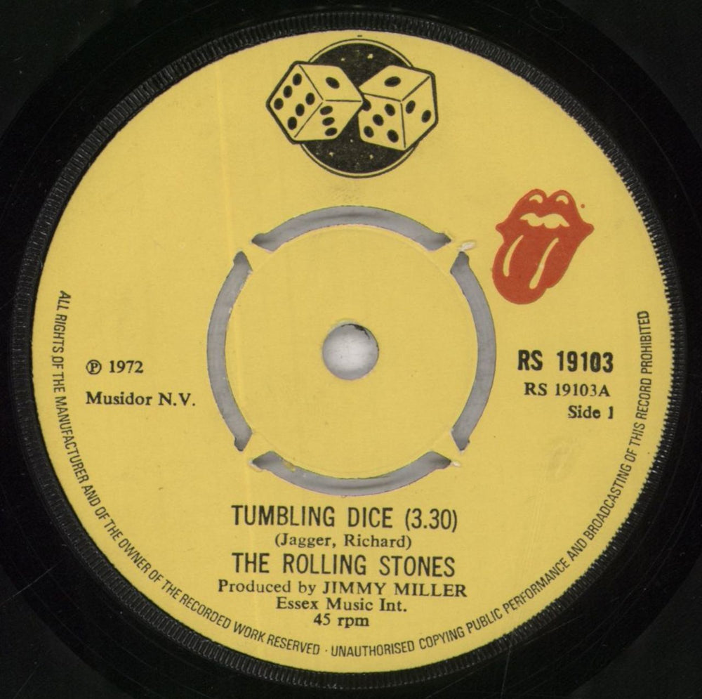 The Rolling Stones Tumbling Dice - 4pr UK 7" vinyl single (7 inch record / 45) RS19103