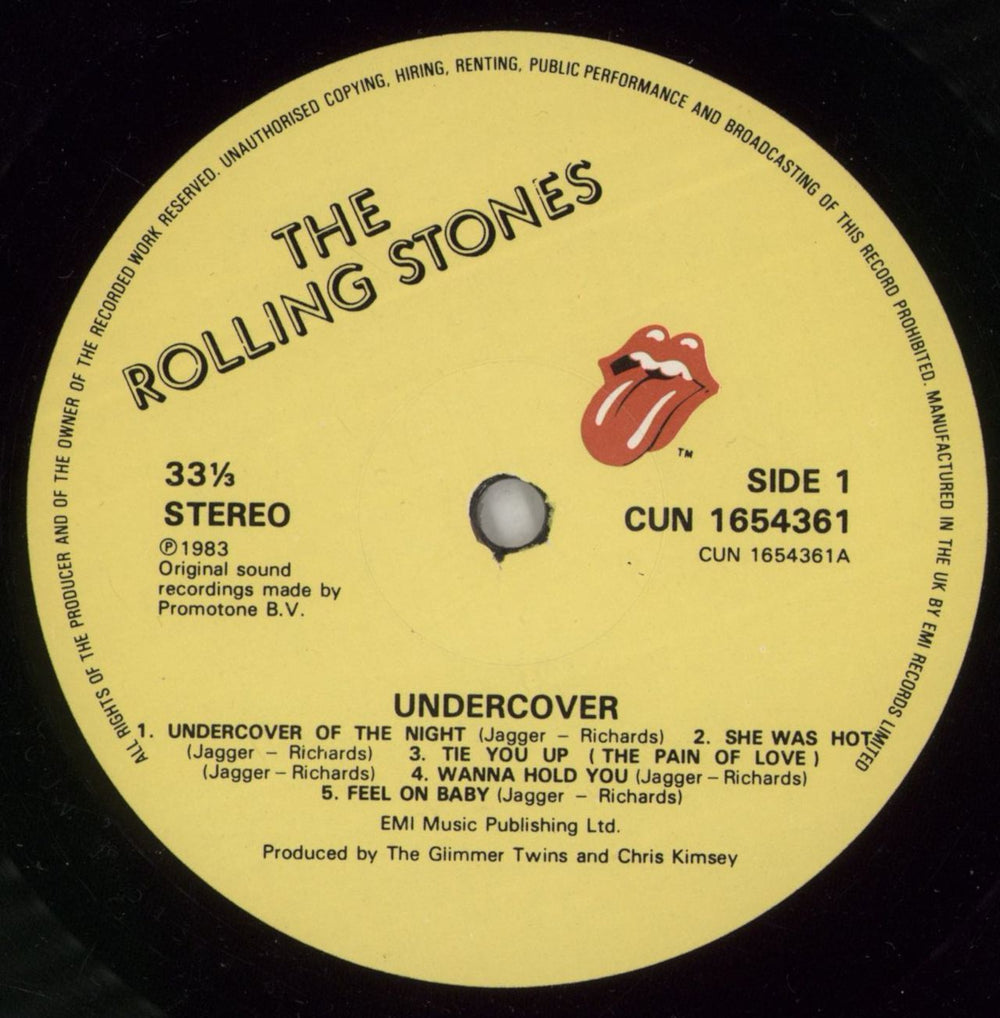 The Rolling Stones Undercover + Lyric Insert UK vinyl LP album (LP record) ROLLPUN77711