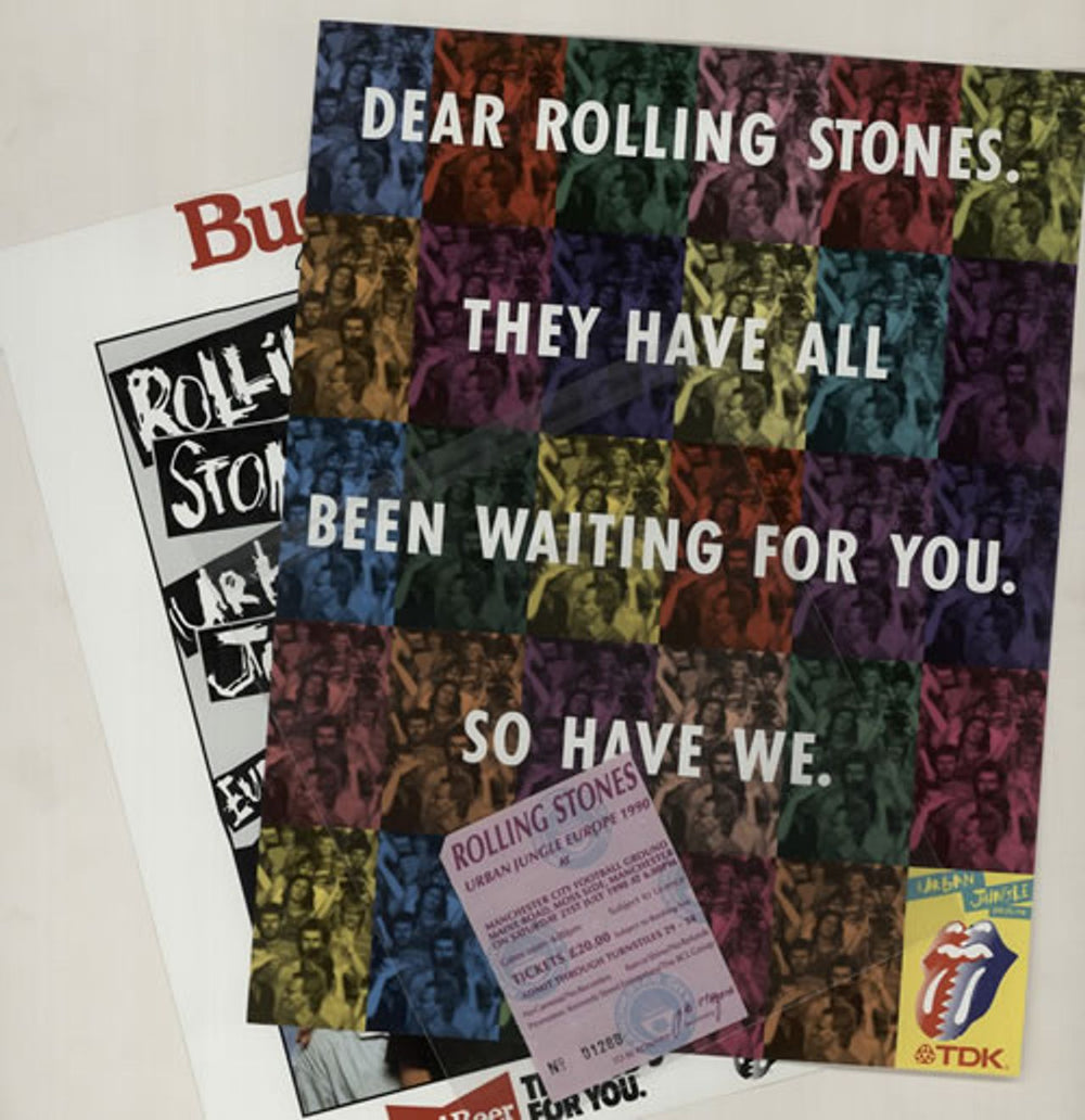 The Rolling Stones Urban Jungle: Europe 1990 - 2 Inserts + Ticket Stub UK tour programme ROLTRUR626819