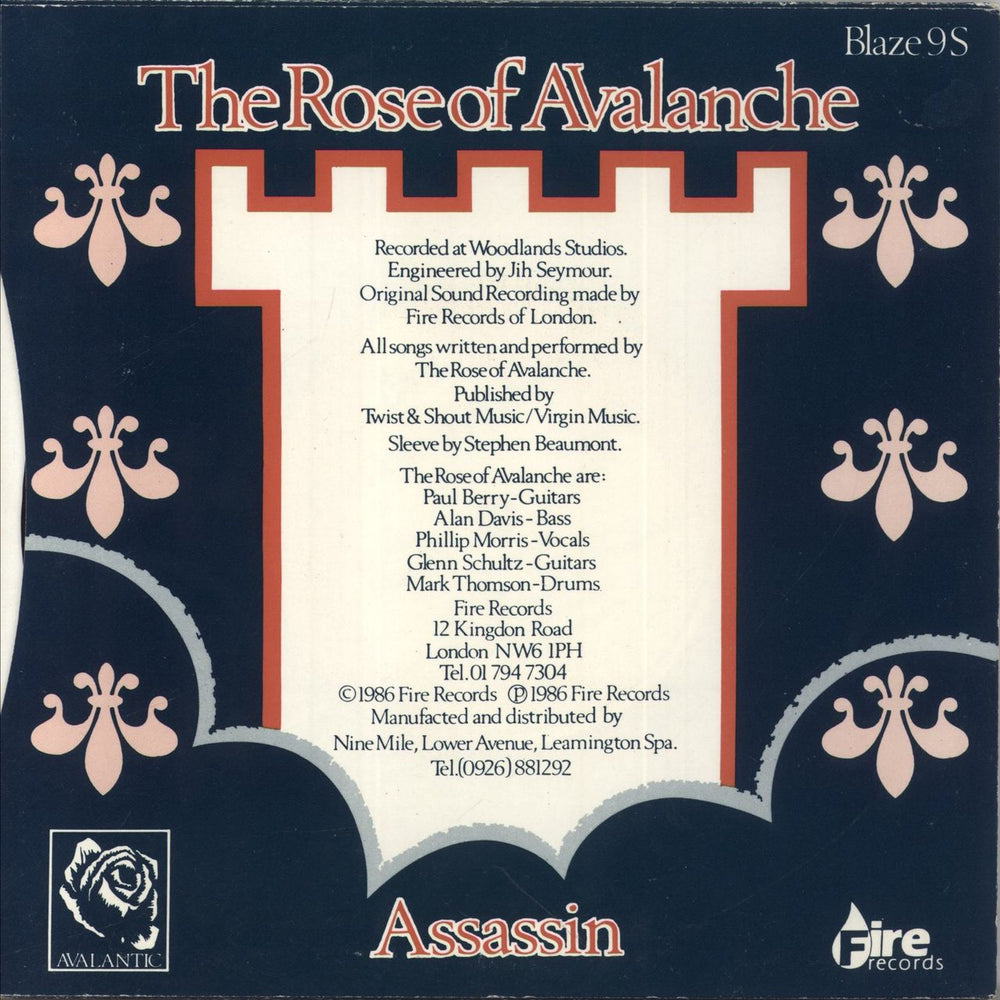 The Rose Of Avalanche Too Many Castles In The Sky UK 7" vinyl single (7 inch record / 45)