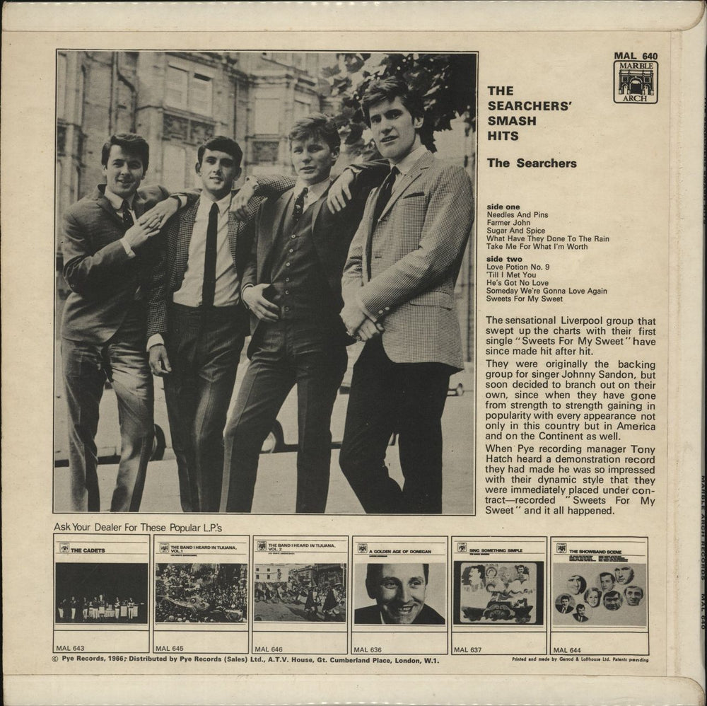 The Searchers Smash Hits UK vinyl LP album (LP record)