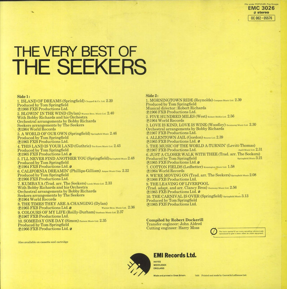 The Seekers The Very Best Of The Seekers UK vinyl LP album (LP record)