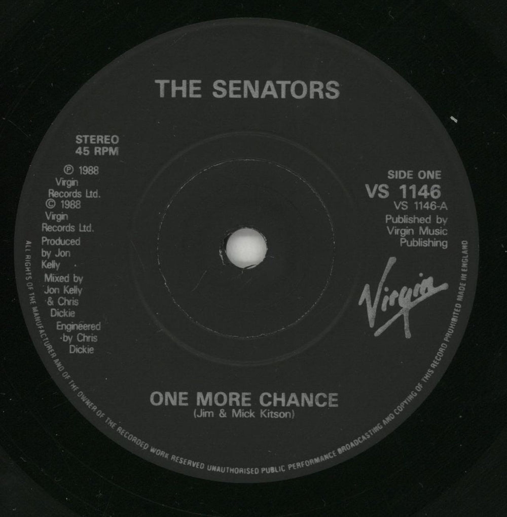 The Senators One More Chance UK 7" vinyl single (7 inch record / 45) NTR07ON865331