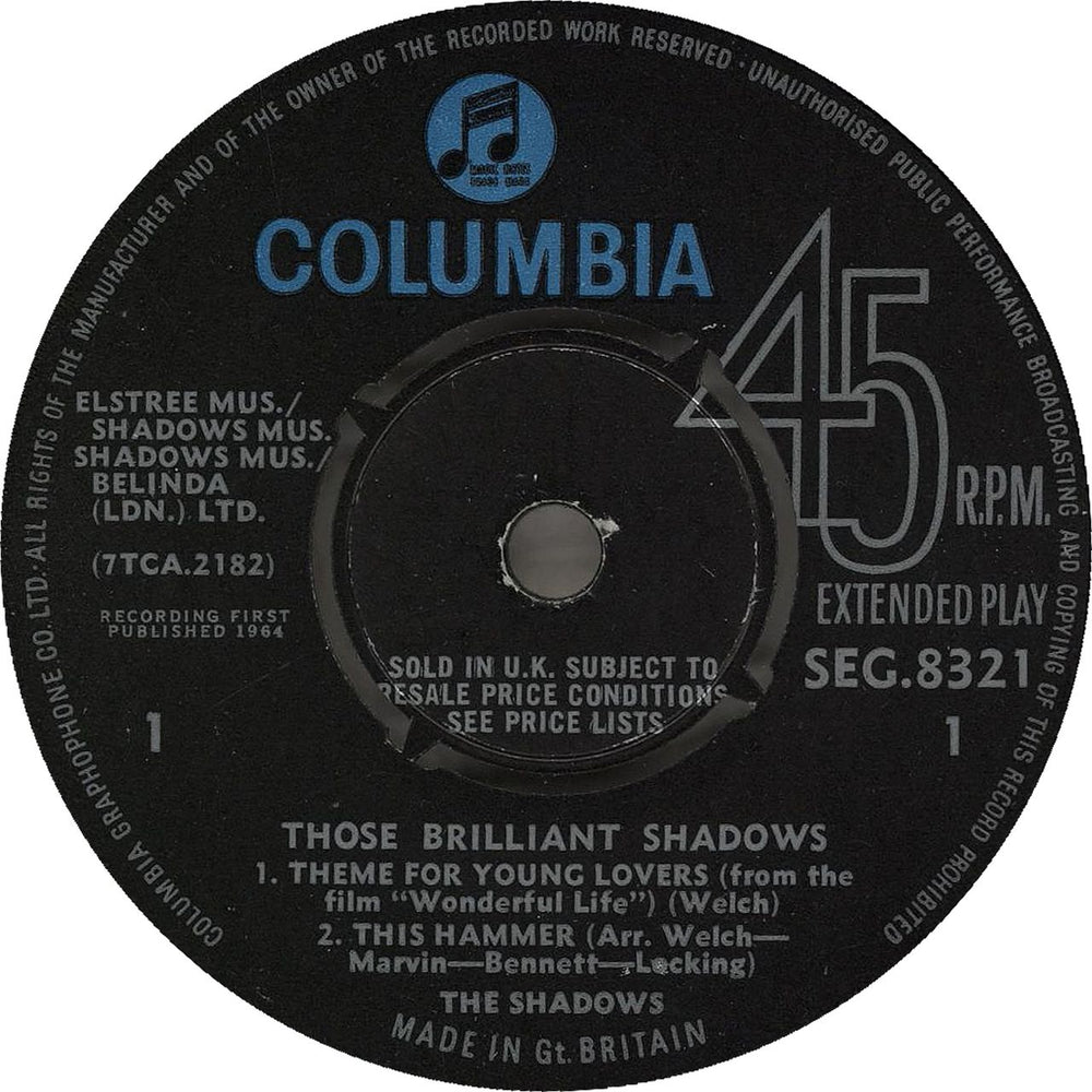 The Shadows Those Brilliant Shadows EP UK 7" vinyl single (7 inch record / 45) SHD07TH193054