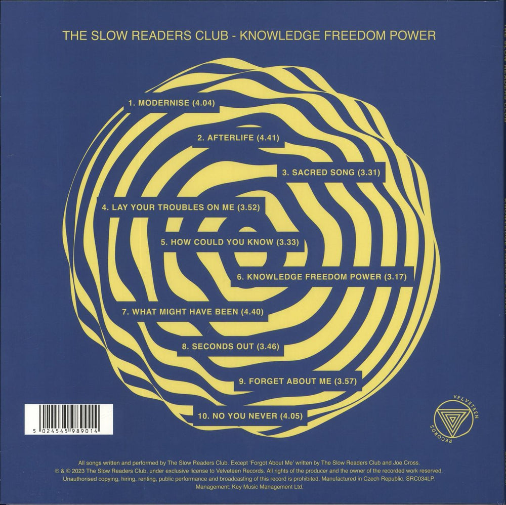 The Slow Readers Club Knowledge Freedom Power - Yellow Vinyl + Autographed Print UK vinyl LP album (LP record) 5024545989014