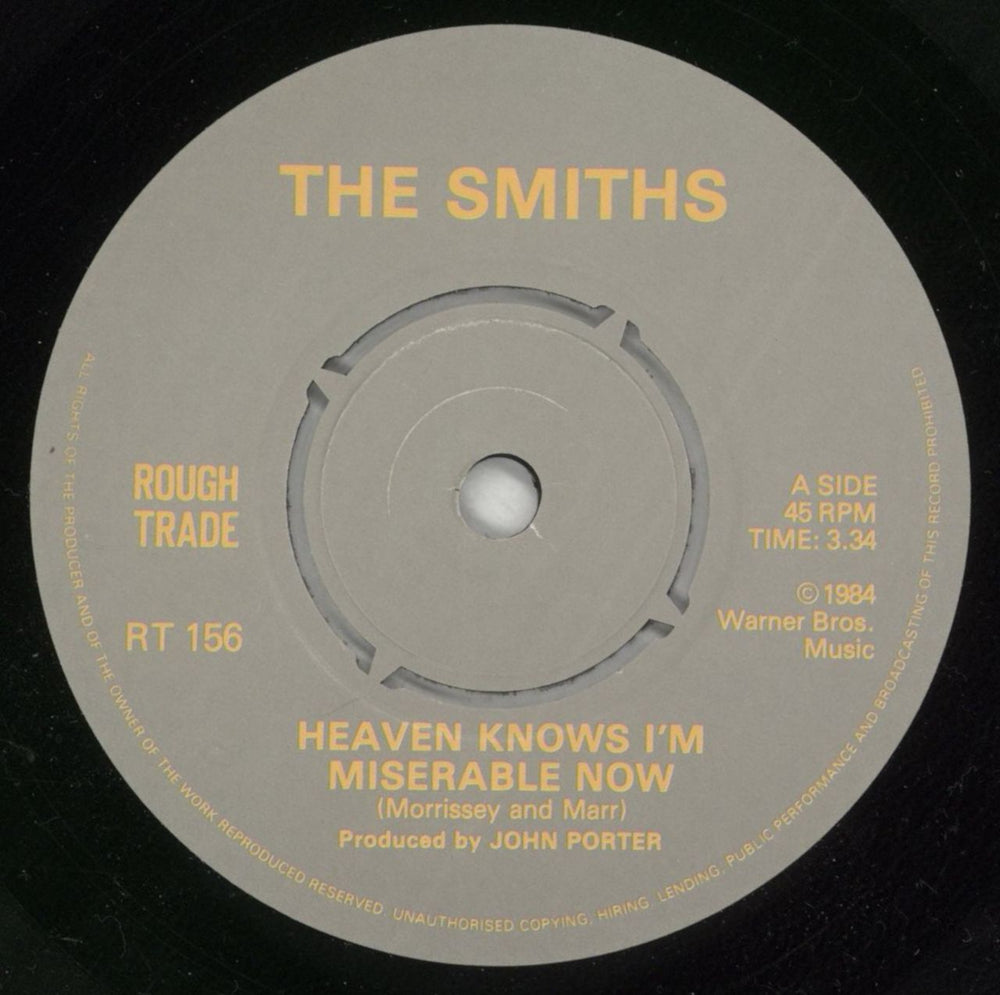 The Smiths Heaven Knows I'm Miserable Now UK 7" vinyl single (7 inch record / 45) SMI07HE10250