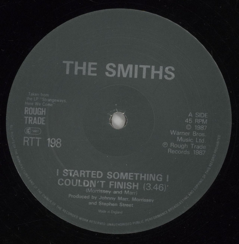 The Smiths I Started Something I Couldn't Finish + inner - EX UK 12" vinyl single (12 inch record / Maxi-single) SMI12IS809585