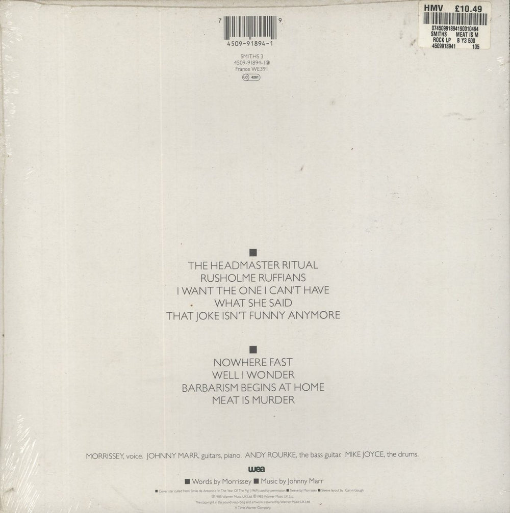 The Smiths Meat Is Murder - Sealed UK 10" vinyl single (10 inch record) 745099189419