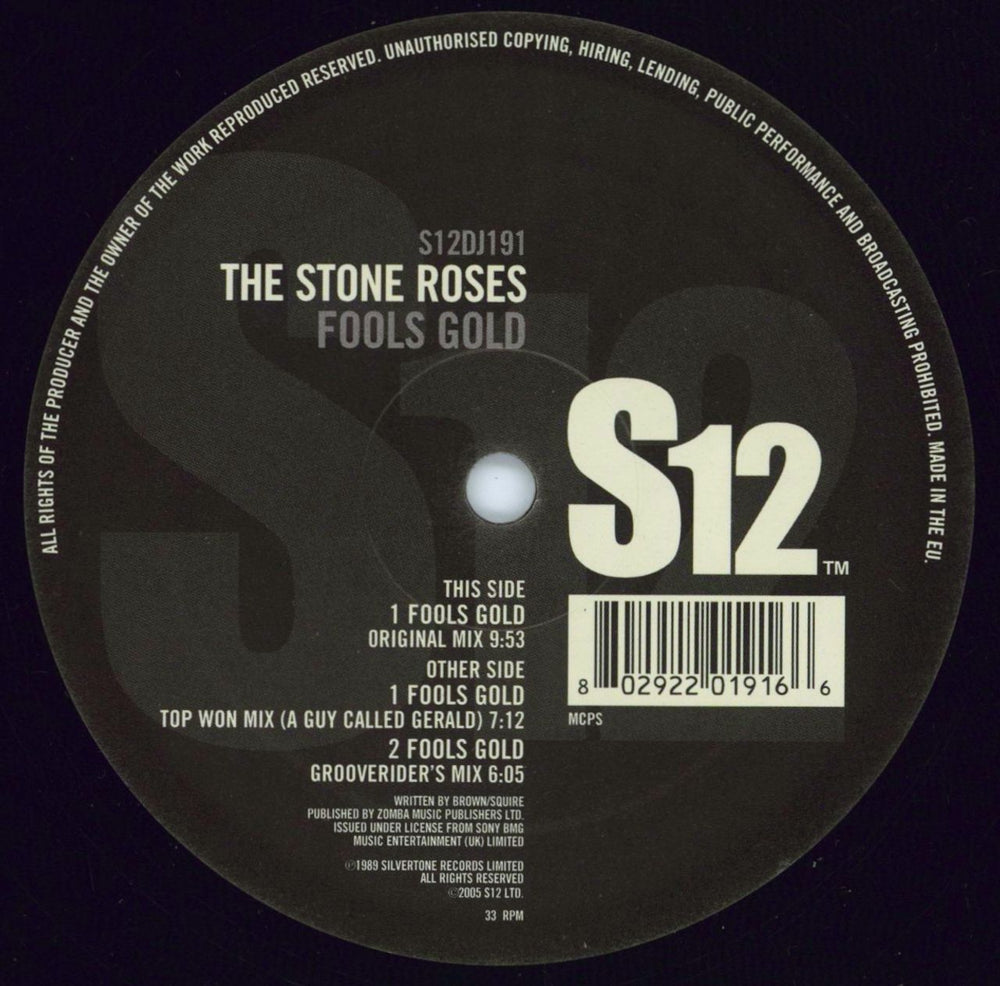 The Stone Roses Fools Gold UK 12" vinyl single (12 inch record / Maxi-single) STO12FO322060