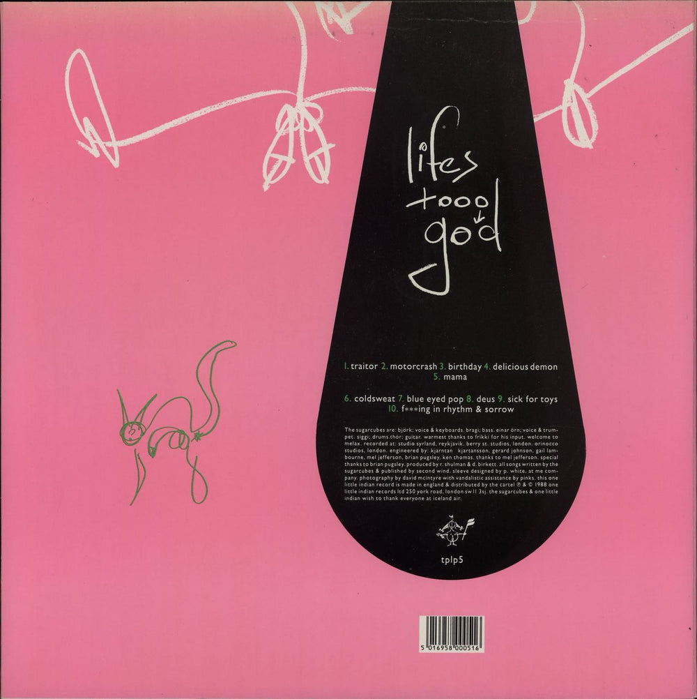 The Sugarcubes Life's Too Good - Pink Sleeve - EX UK vinyl LP album (LP record) 5016958000516