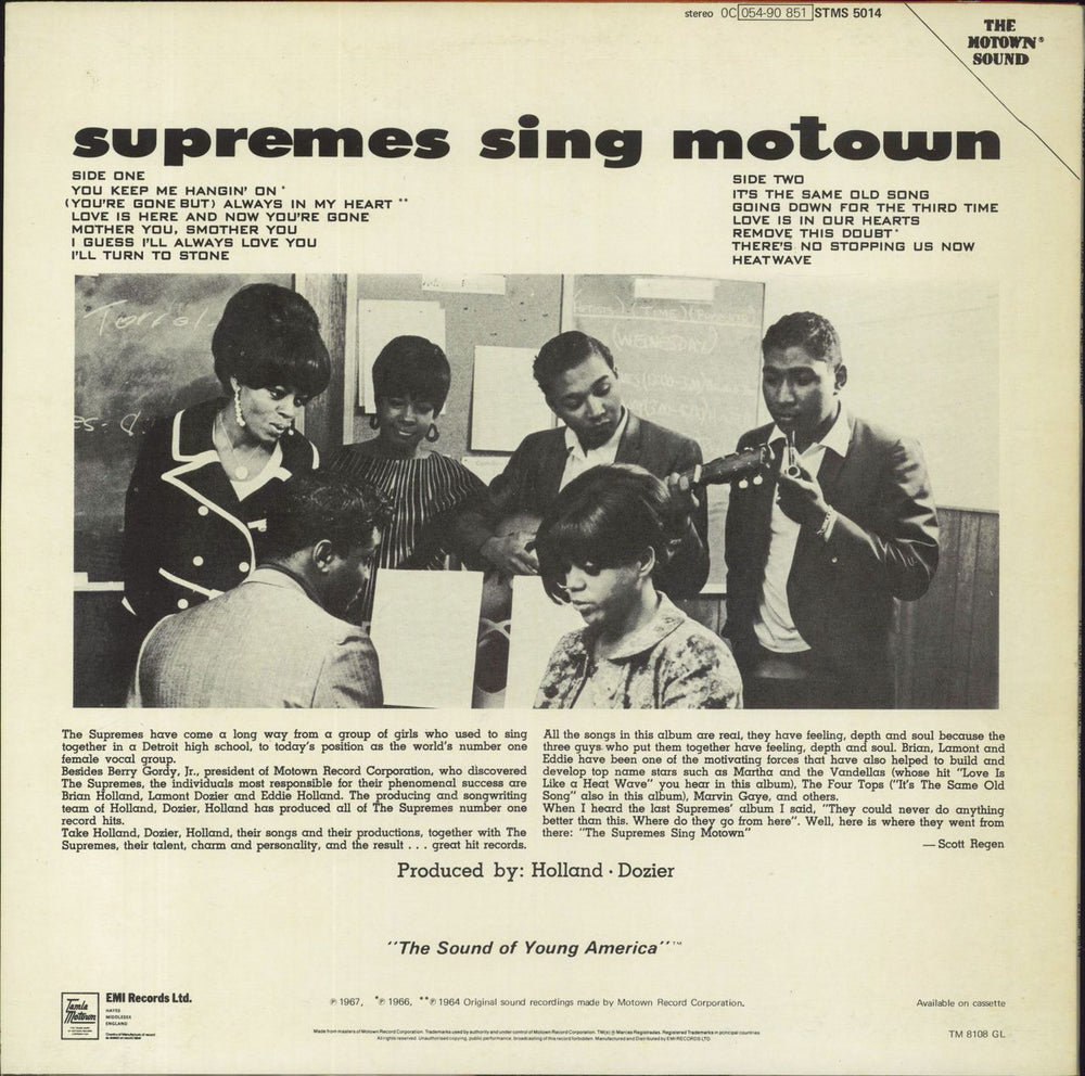 The Supremes The Supremes Sing Motown UK vinyl LP album (LP record)