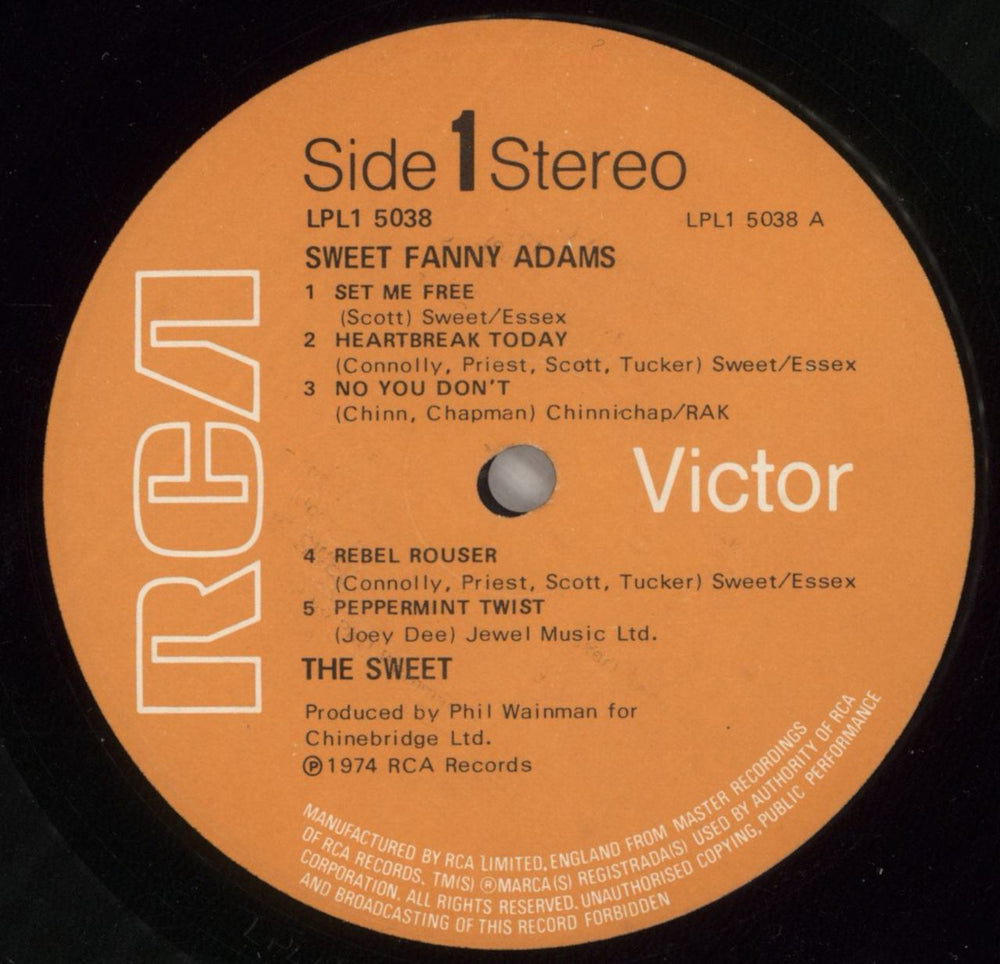 The Sweet Sweet Fanny Adams - VG UK vinyl LP album (LP record) SWTLPSW872526