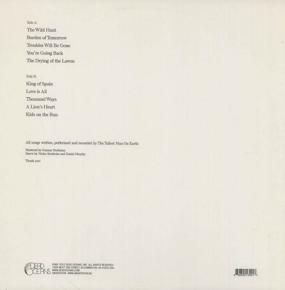 The Tallest Man On Earth The Wild Hunt US vinyl LP album (LP record)