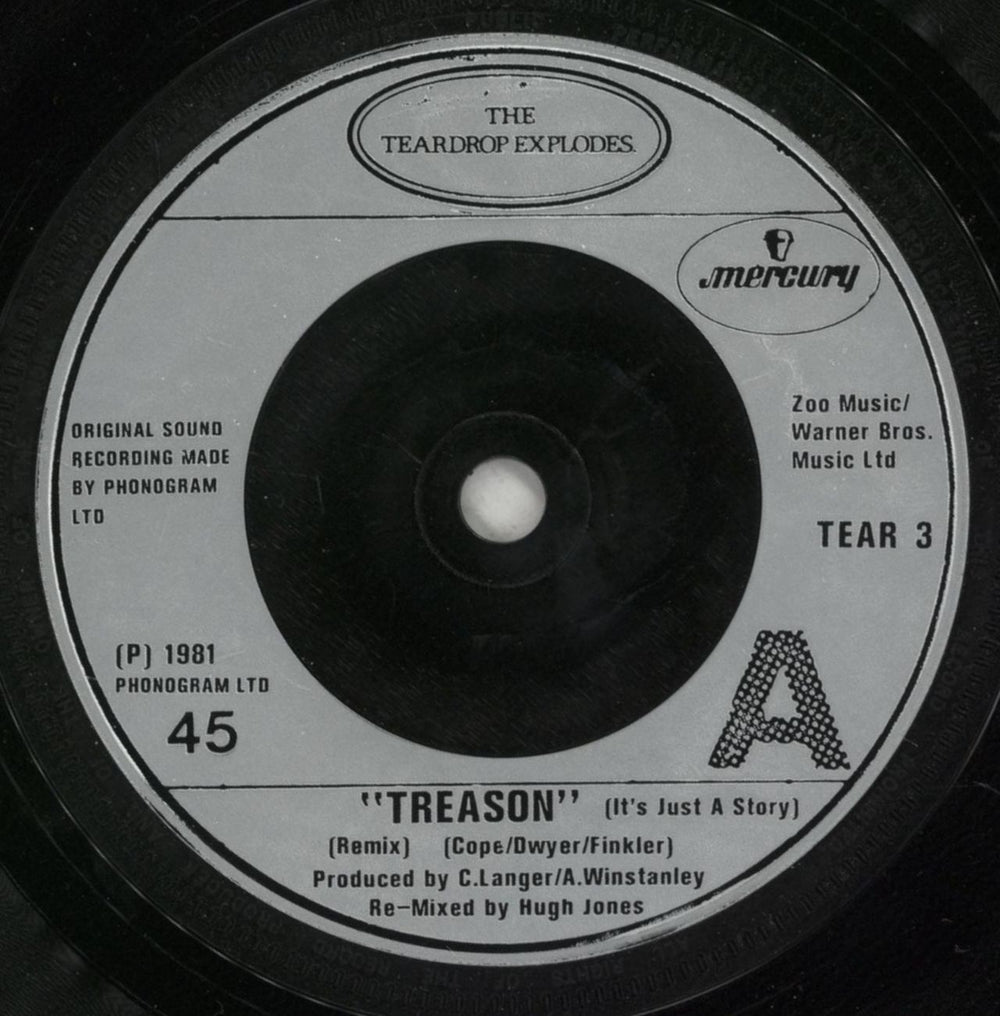 The Teardrop Explodes Treason (It's Just A Story) - Injection UK 7" vinyl single (7 inch record / 45) TDP07TR702288