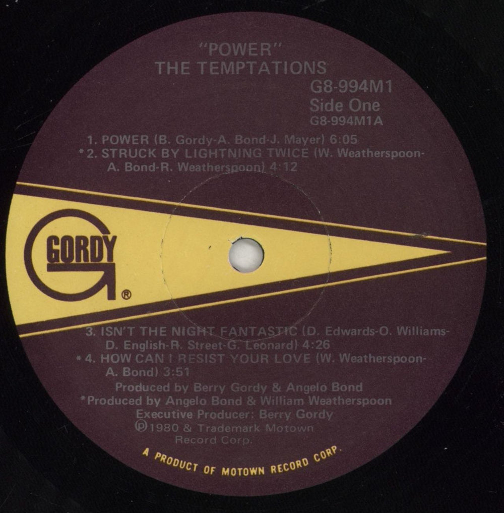 The Temptations Power US vinyl LP album (LP record) TEMLPPO856774