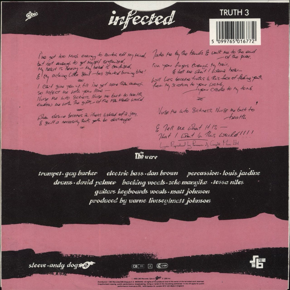 The The Infected - Masturbating Slv UK 7" vinyl single (7 inch record / 45) 5099765016772