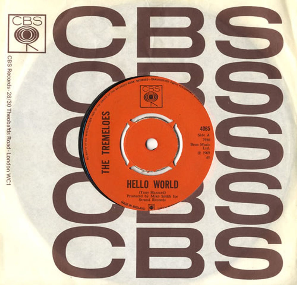 The Tremeloes Hello World - 4pr UK 7" vinyl single (7 inch record / 45) 4065