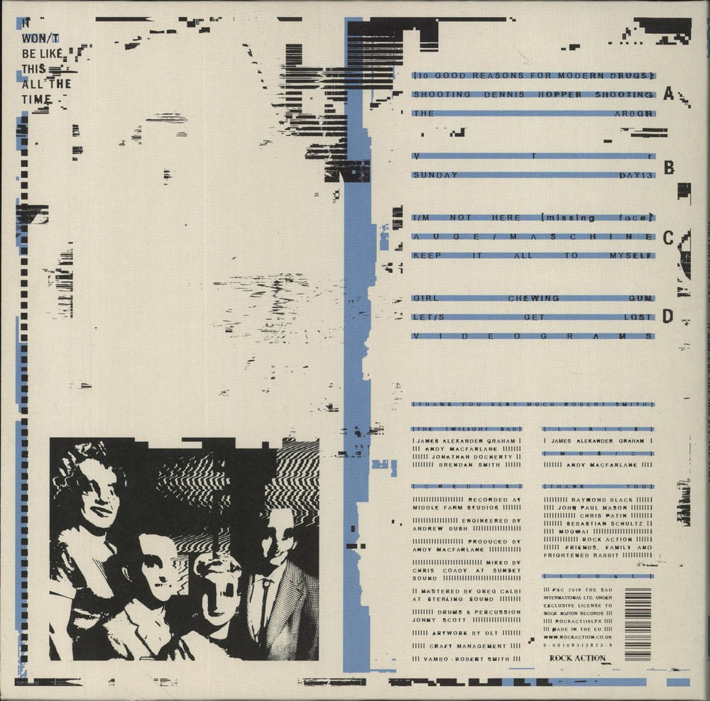 The Twilight Sad It Won/t Be Like This All The Time - Blue Vinyl - Autographed UK 2-LP vinyl record set (Double LP Album) 5051083138239