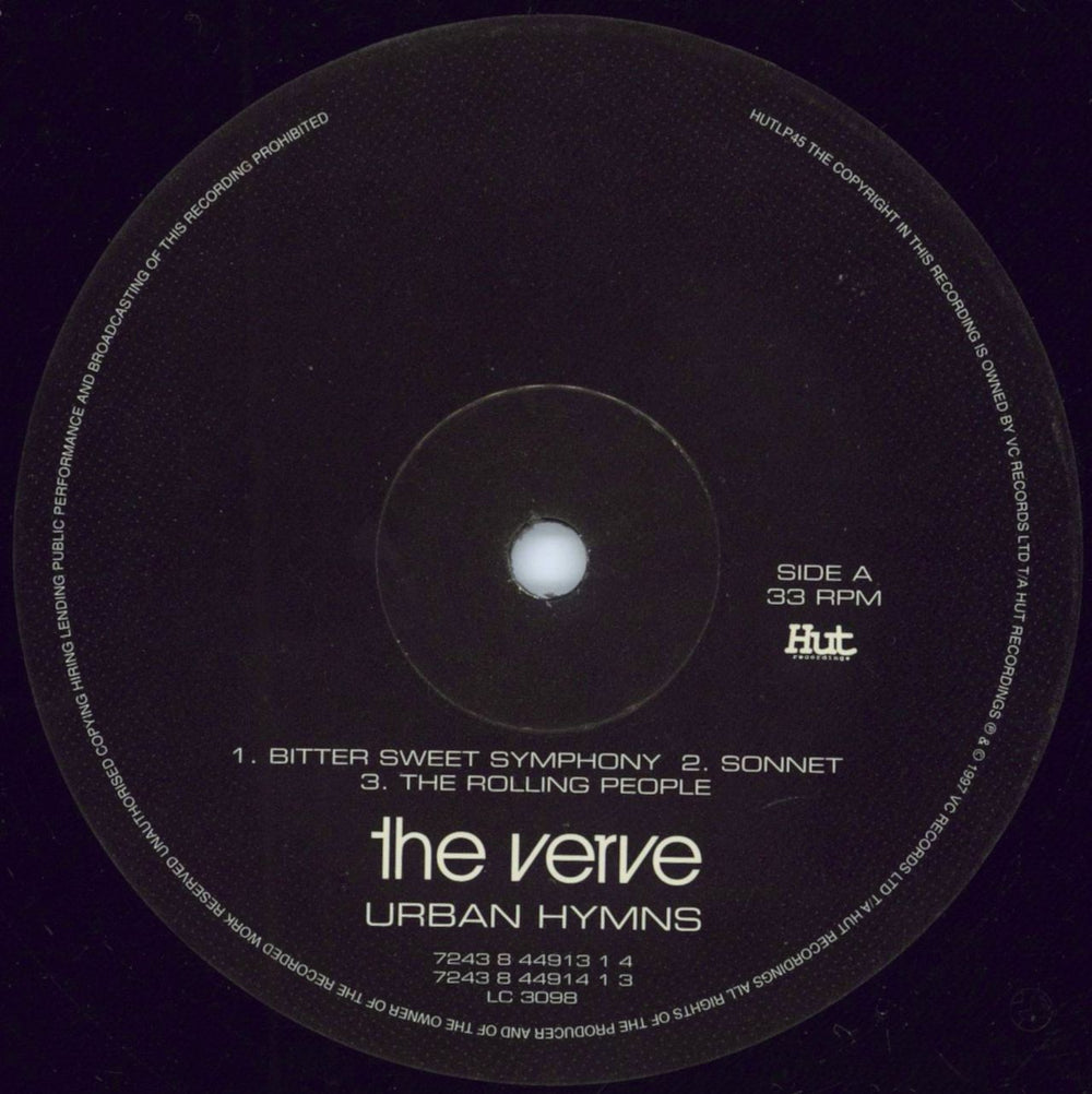 The Verve Urban Hymns - Black Labels UK 2-LP vinyl record set (Double LP Album) VVE2LUR785577