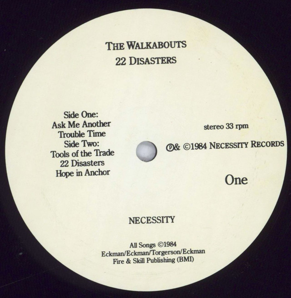 The Walkabouts 22 Disasters US 12" vinyl single (12 inch record / Maxi-single) WAL12DI832752