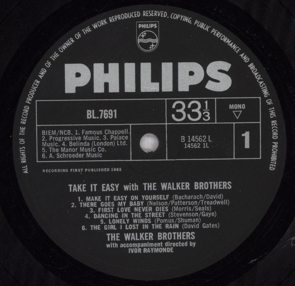 The Walker Brothers Take It Easy With The Walker Brothers UK vinyl LP album (LP record) TWBLPTA776978