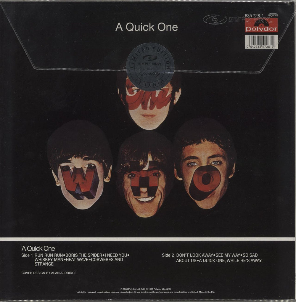 The Who A Quick One - 180gm Vinyl European vinyl LP album (LP record) 042283572812