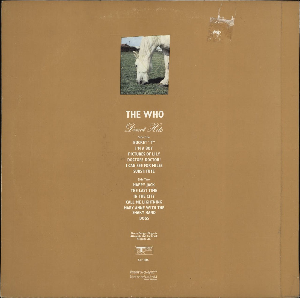 The Who Direct Hits - Mono - VG/EX UK vinyl LP album (LP record)