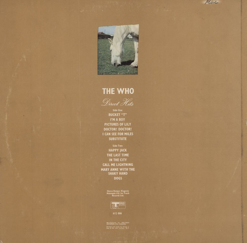 The Who Direct Hits - VG UK vinyl LP album (LP record)