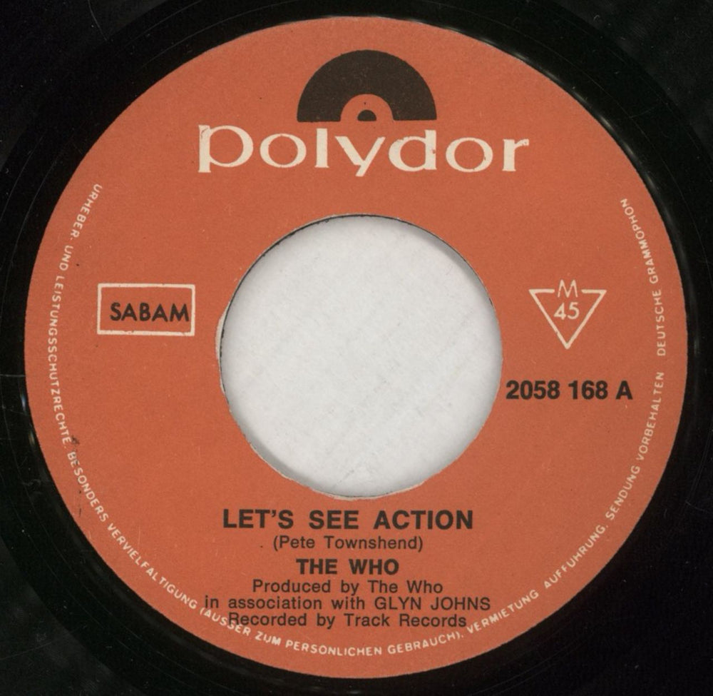 The Who Let's See Action Belgian 7" vinyl single (7 inch record / 45) WHO07LE873988