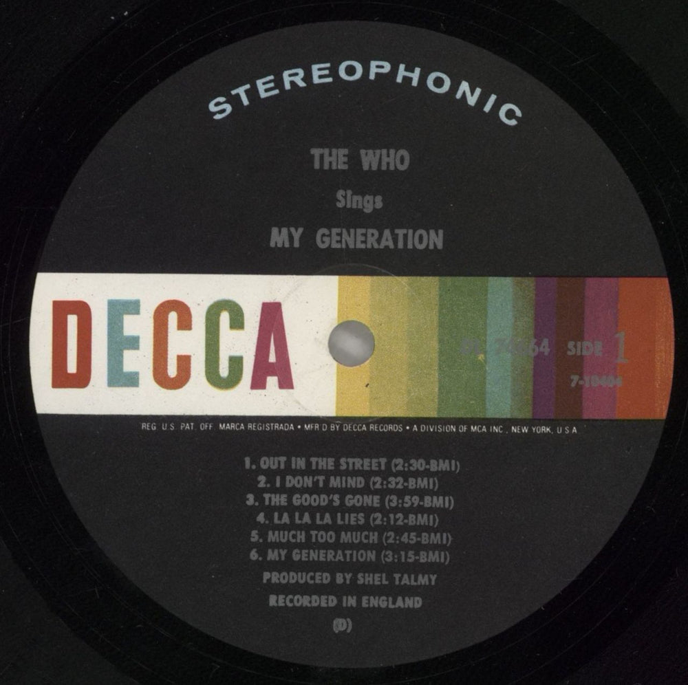 The Who My Generation - 2nd US vinyl LP album (LP record) WHOLPMY715767