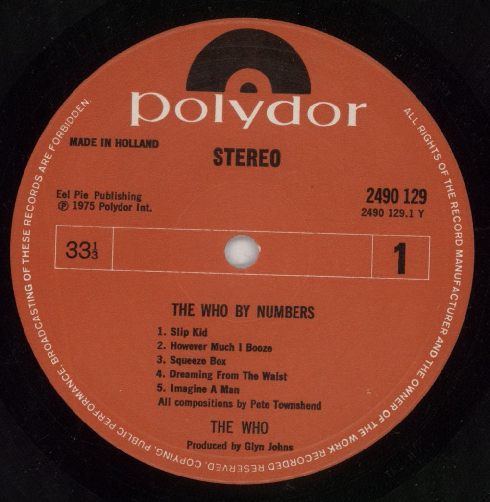 The Who The Who By Numbers - EX Dutch vinyl LP album (LP record) WHOLPTH349718