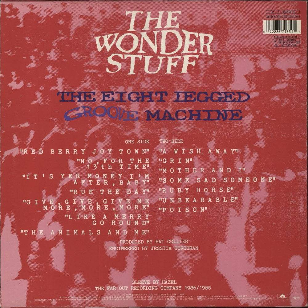 The Wonder Stuff The Eight Legged Groove Machine - VG UK vinyl LP album (LP record) 042283713512