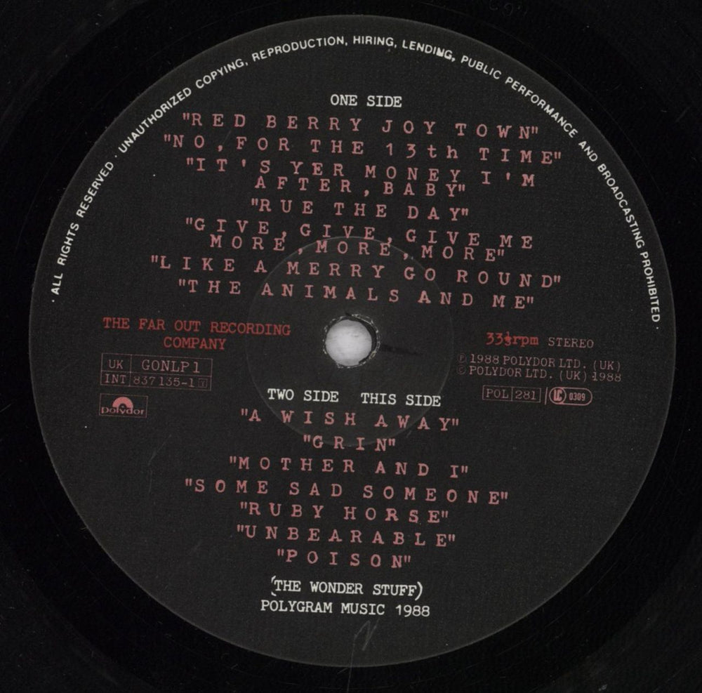 The Wonder Stuff The Eight Legged Groove Machine - VG UK vinyl LP album (LP record) WONLPTH839190