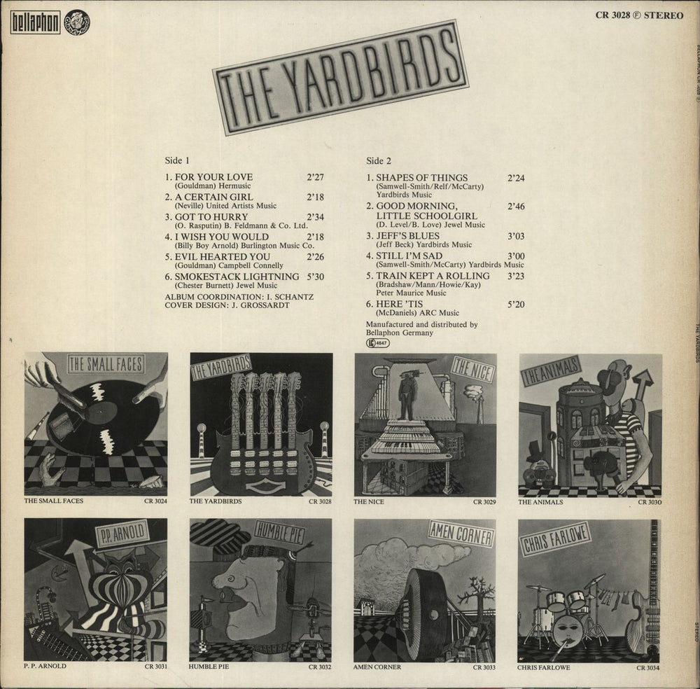 The Yardbirds The Yardbirds German vinyl LP album (LP record)