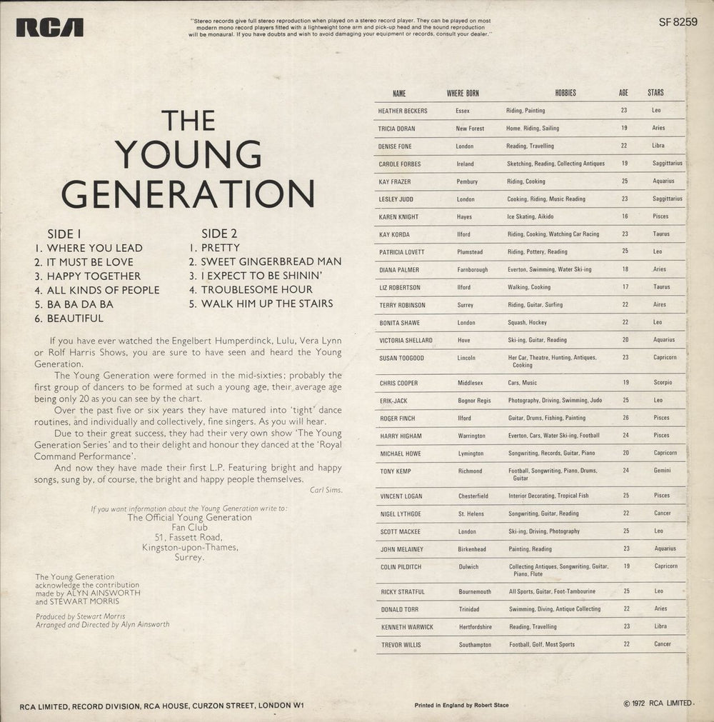 The Young Generation The Young Generation UK vinyl LP album (LP record)