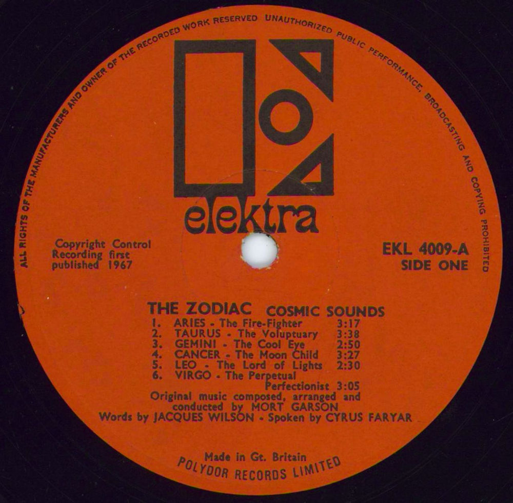 The Zodiac Cosmic Sounds - 1st UK vinyl LP album (LP record) IBVLPCO492055