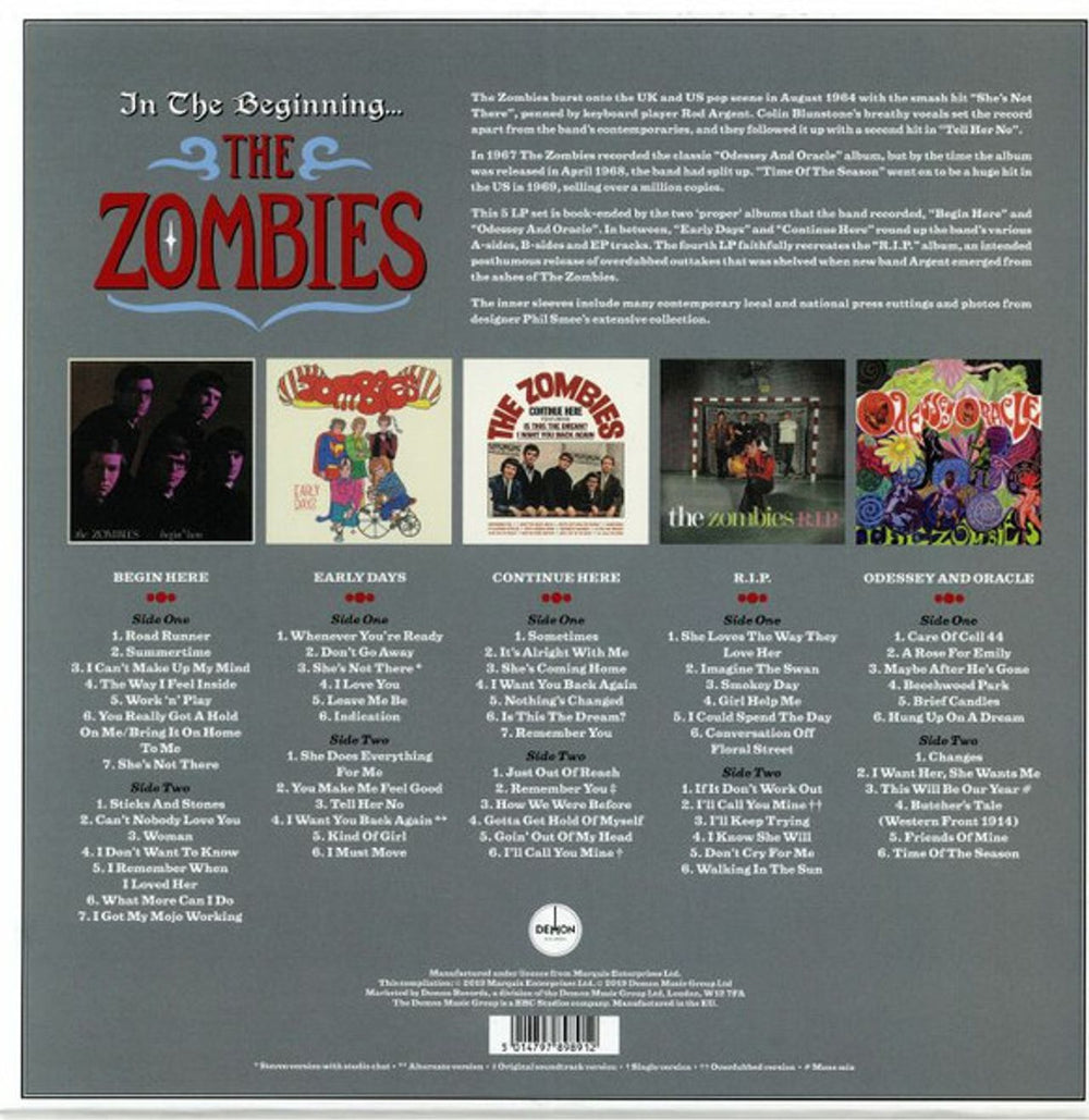 The Zombies In The Beginning... - Coloured Vinyl 5-LP Box Set - 180 Gram - Sealed UK Vinyl Box Set 5014797898912