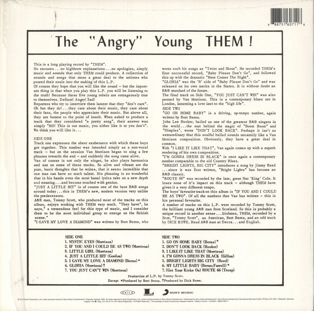 Them The 'Angry' Young Them! - 180gm UK vinyl LP album (LP record) 888751607118