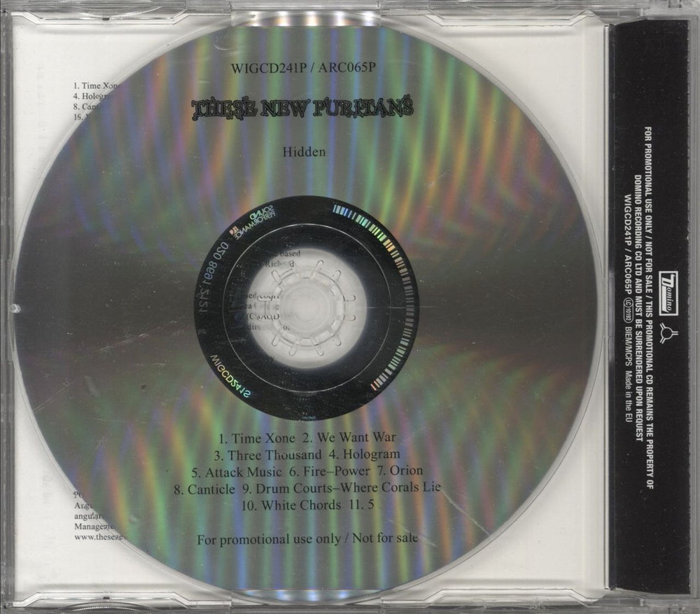 These New Puritans Hidden UK Promo CD album (CDLP)