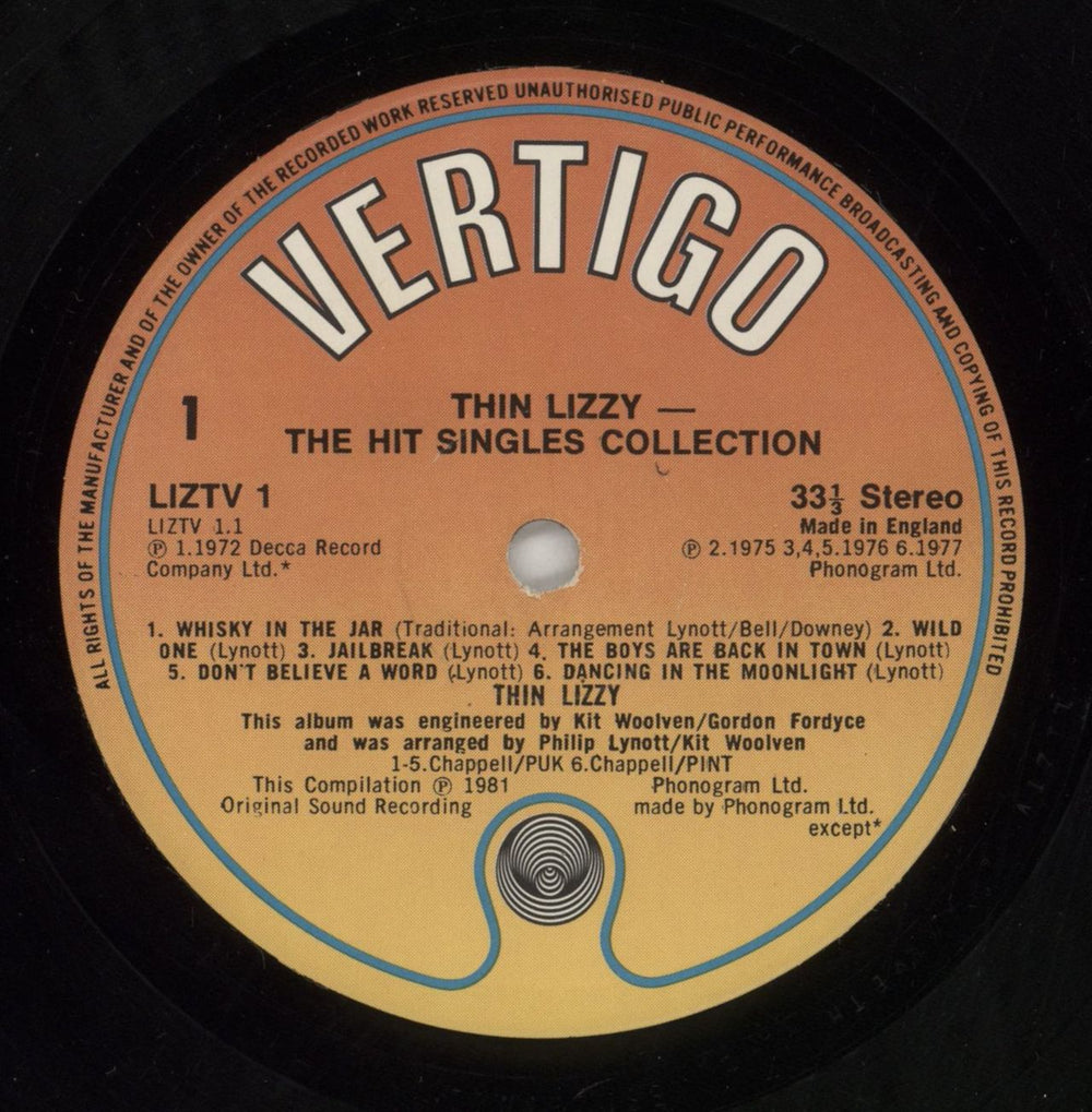 Thin Lizzy The Adventures Of Thin Lizzy: The Hit Singles Collection - EX UK vinyl LP album (LP record) THILPTH734317