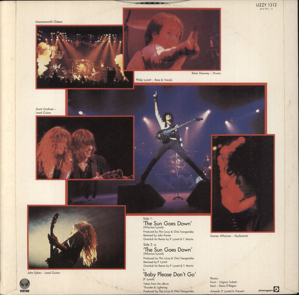 Thin Lizzy The Sun Goes Down (Extended Version) UK 12" vinyl single (12 inch record / Maxi-single)