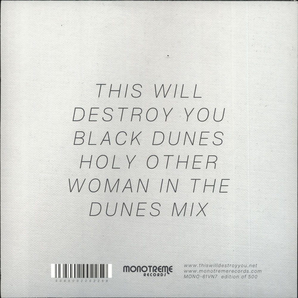 This Will Destroy You Black Dunes - Black Vinyl UK 7" vinyl single (7 inch record / 45) X6X07BL722148